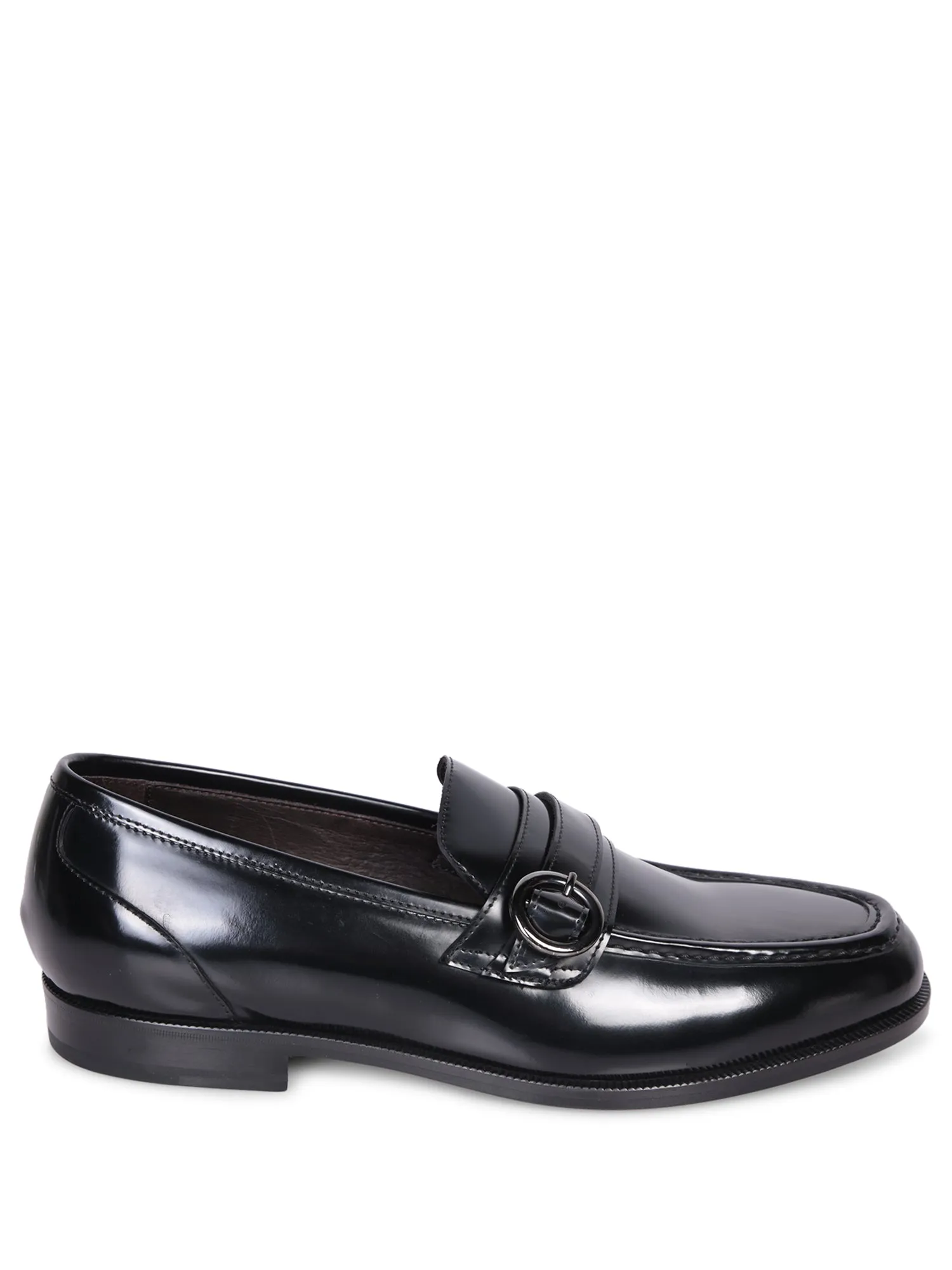 Buckle details black loafer