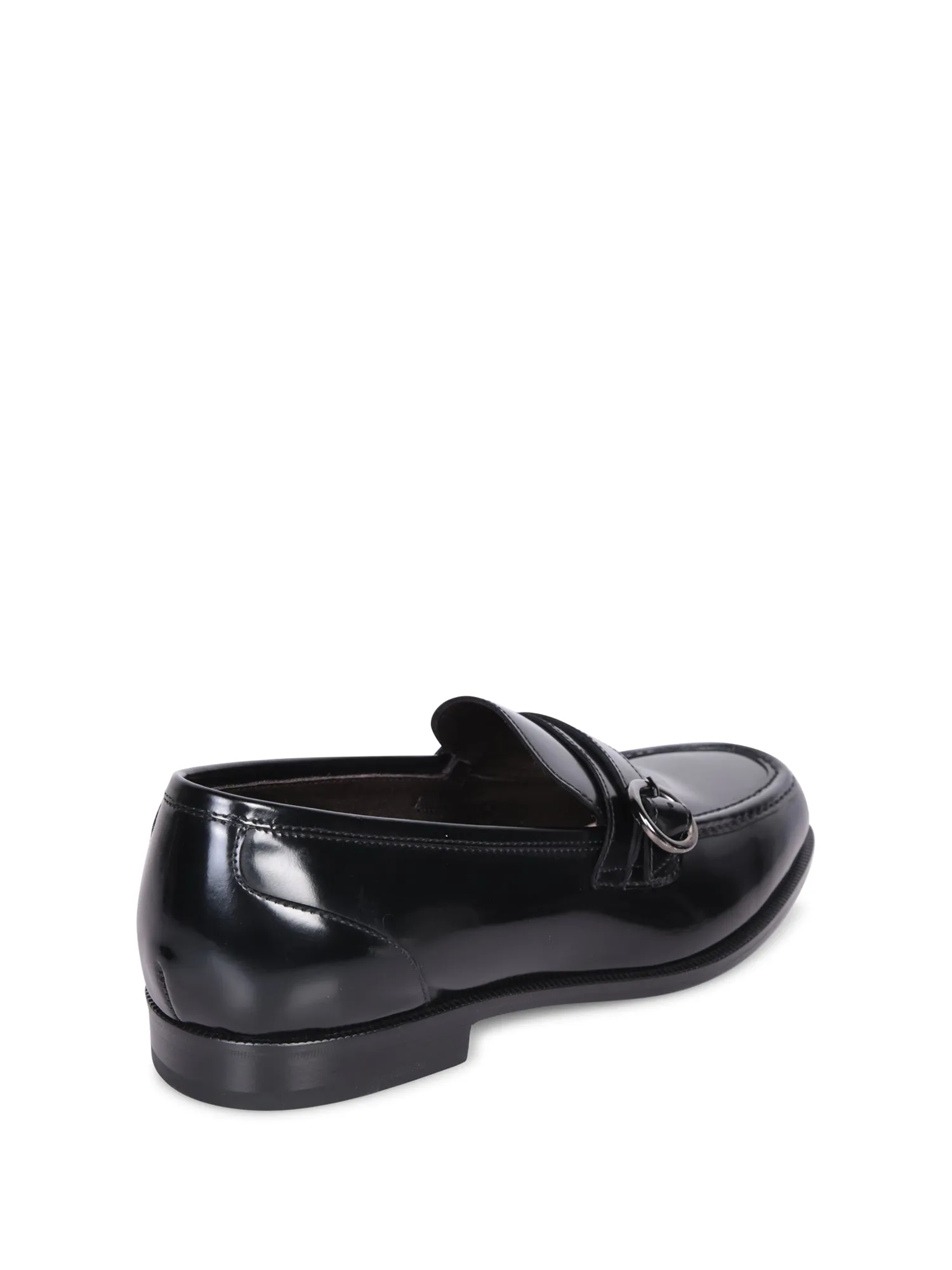 Buckle details black loafer