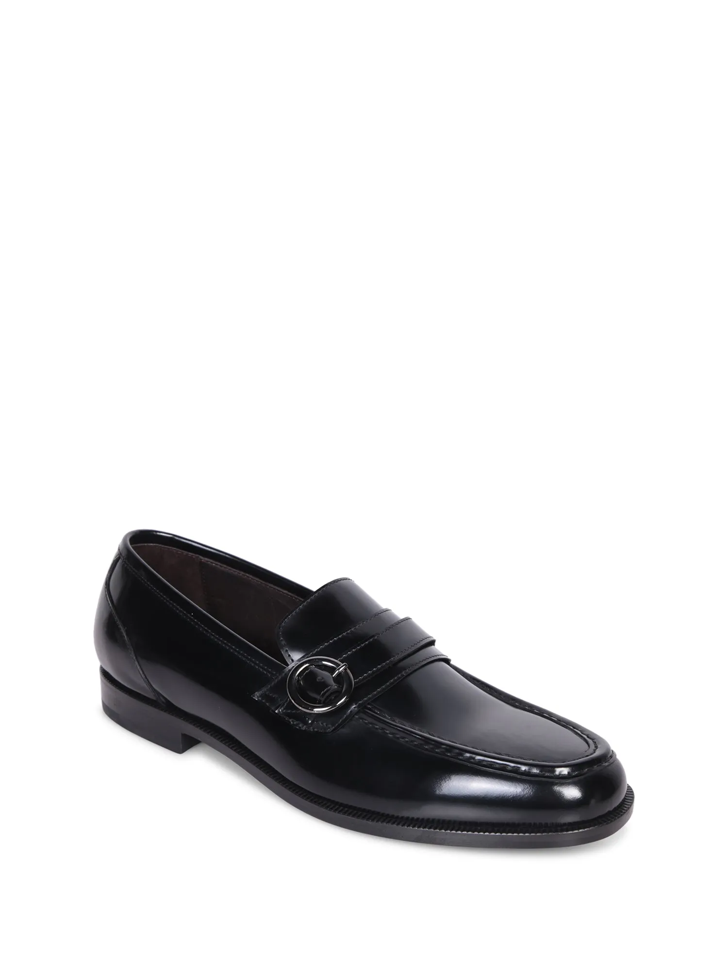 Buckle details black loafer