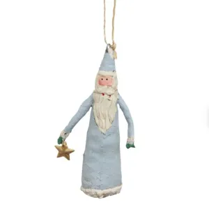 Canvas Santa Blue With Star Hanging Decoration