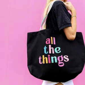 Canvas Tote (Black) - All The Things