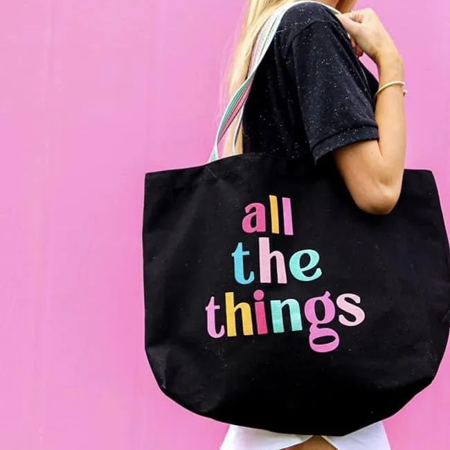 Canvas Tote (Black) - All The Things