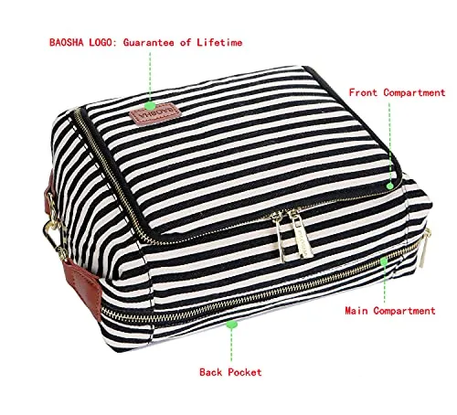 Canvas Travel Toiletry Bag  for Women (Black)