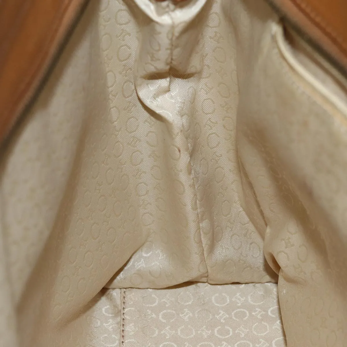 CELINE C Macadam Canvas Tote Bag Beige Auth 72148