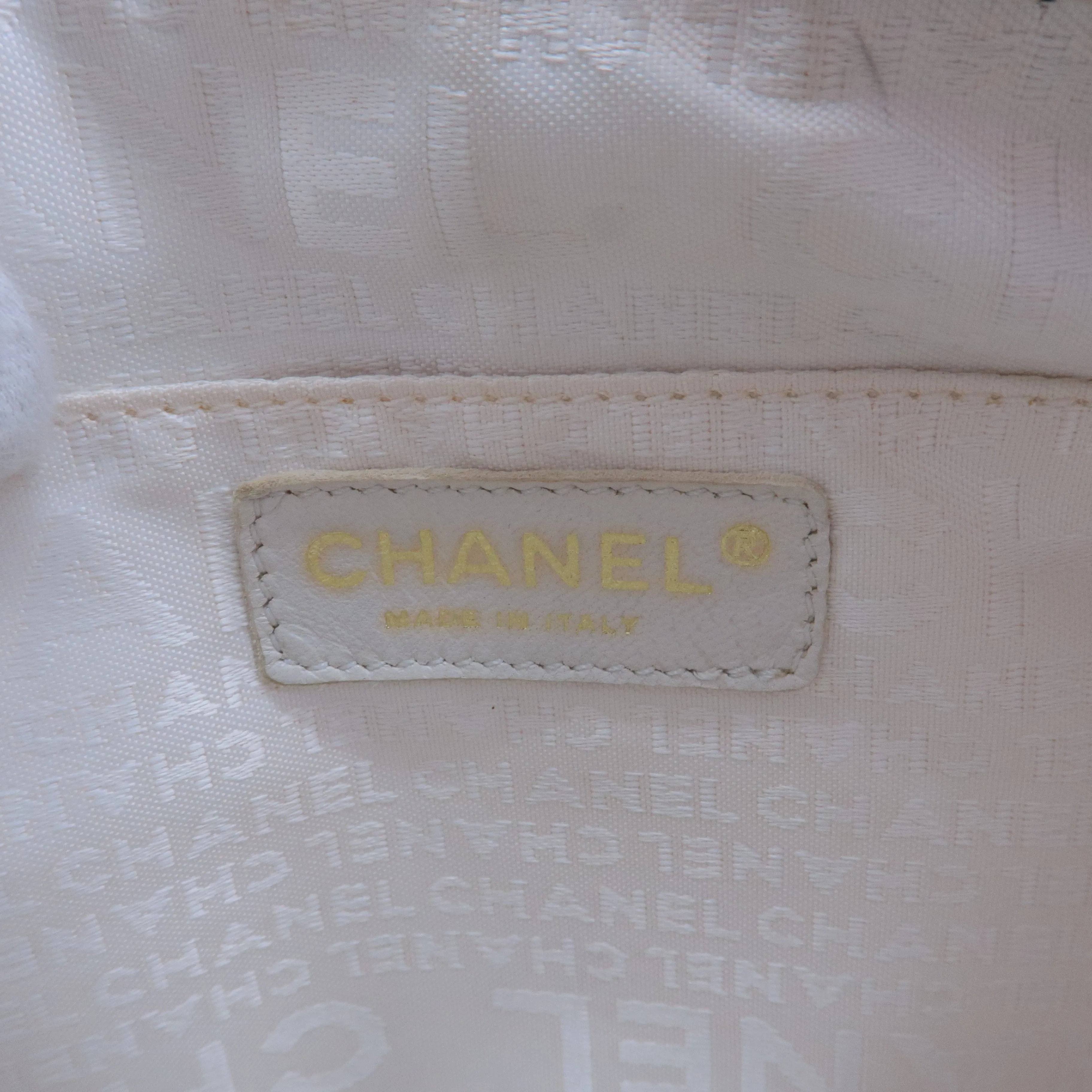 CHANEL Chocolate Bar Wild Stitch Canvas Hand Bag Gray