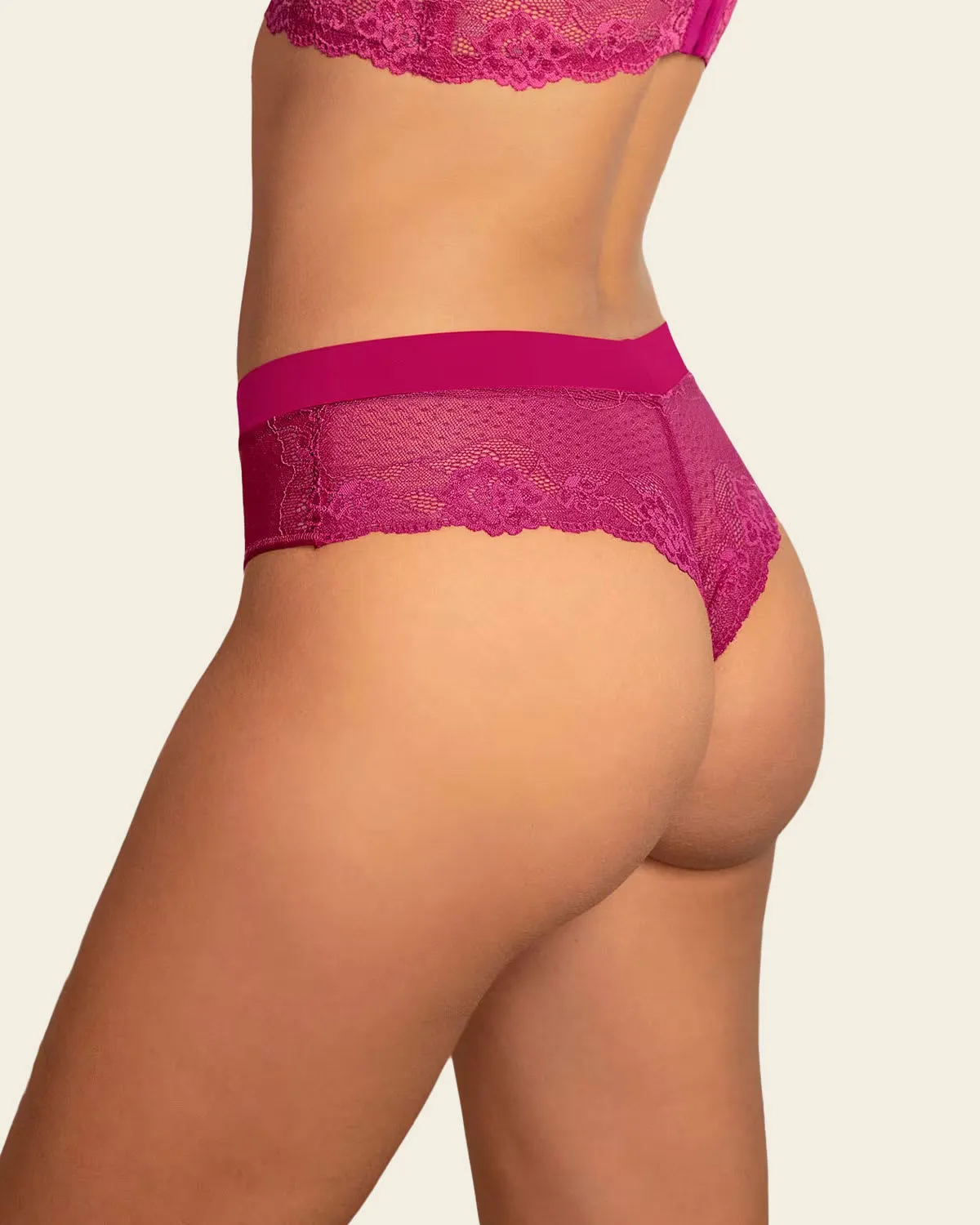 Cheeky Microfiber Panty with Lace Details