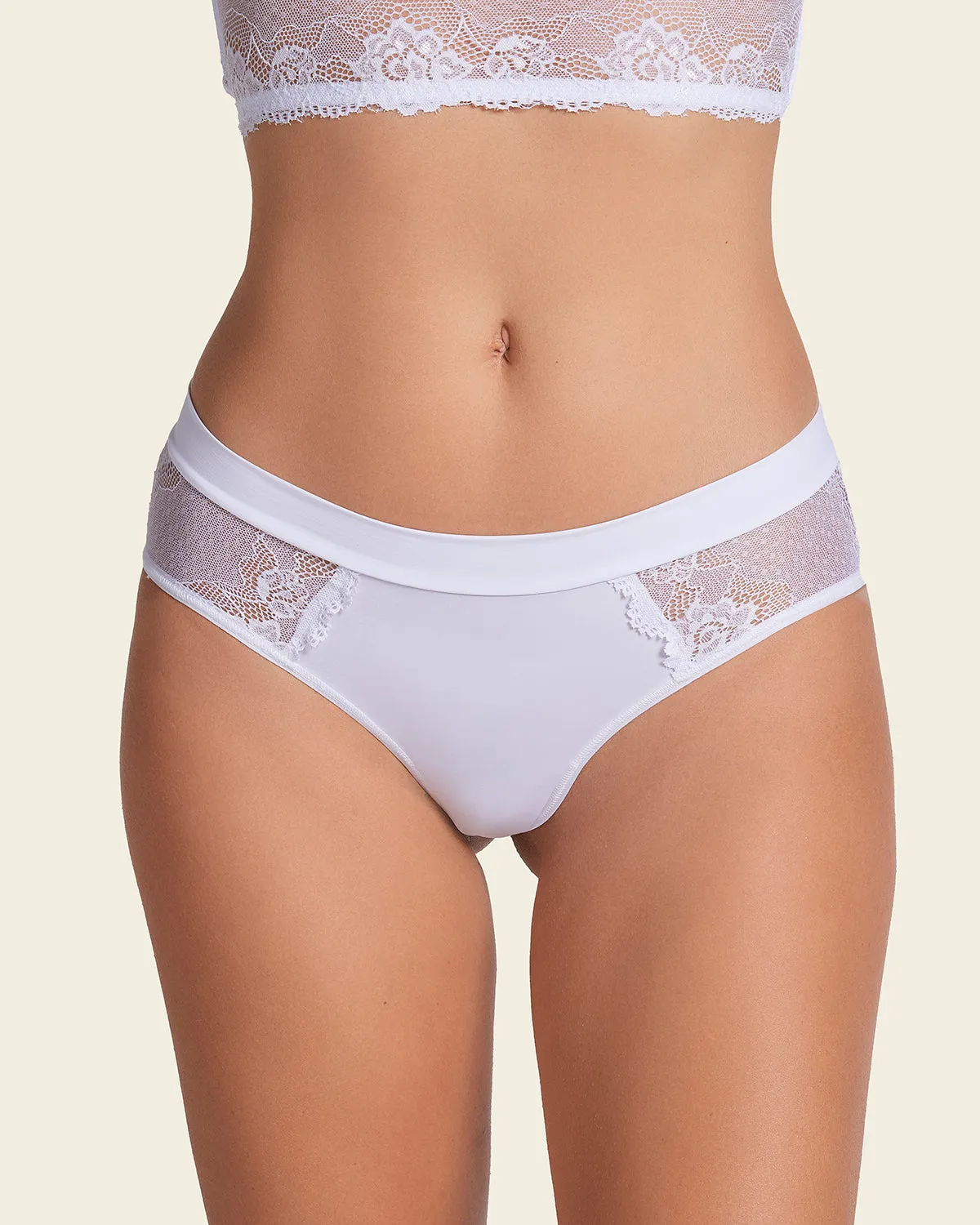 Cheeky Microfiber Panty with Lace Details