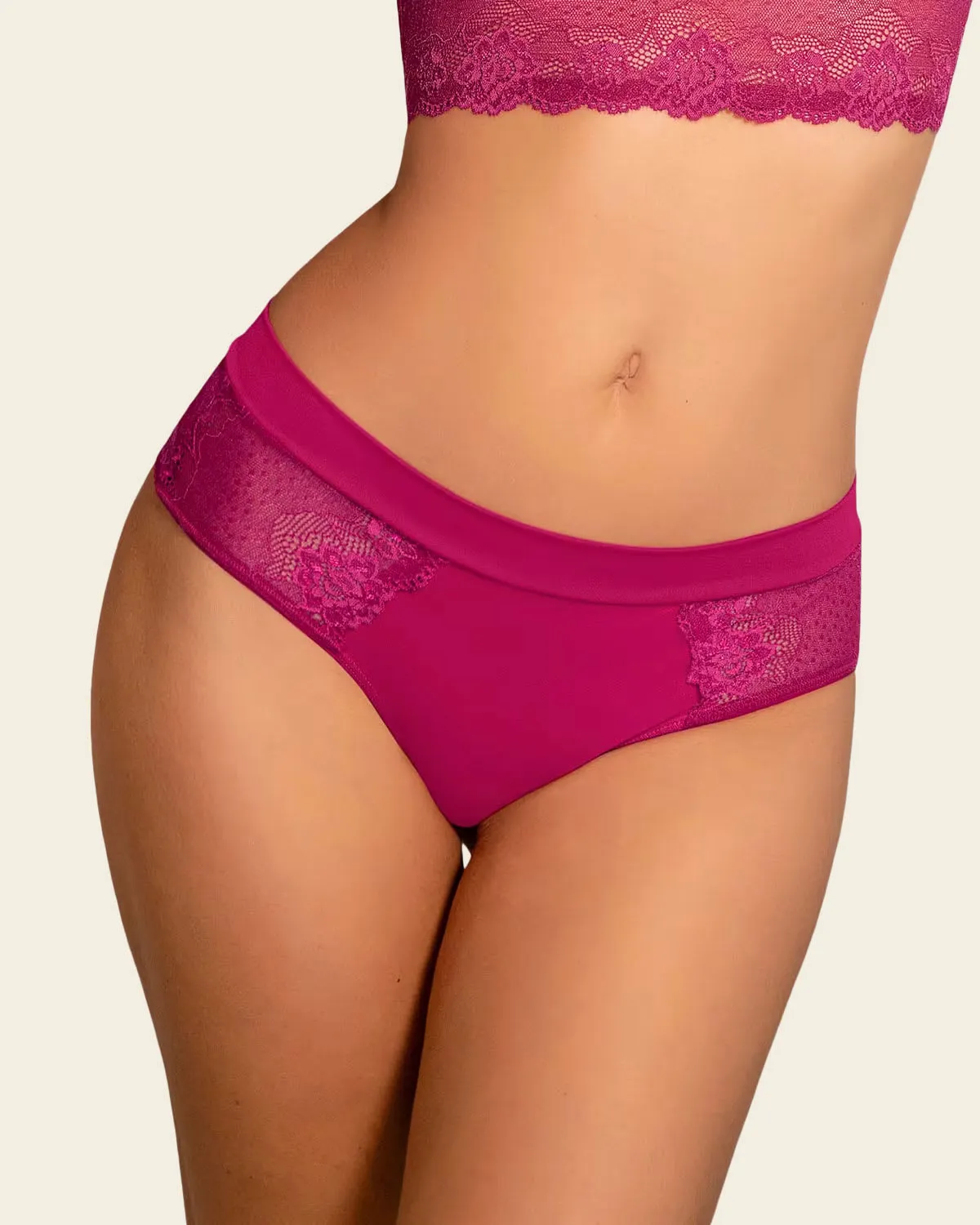 Cheeky Microfiber Panty with Lace Details