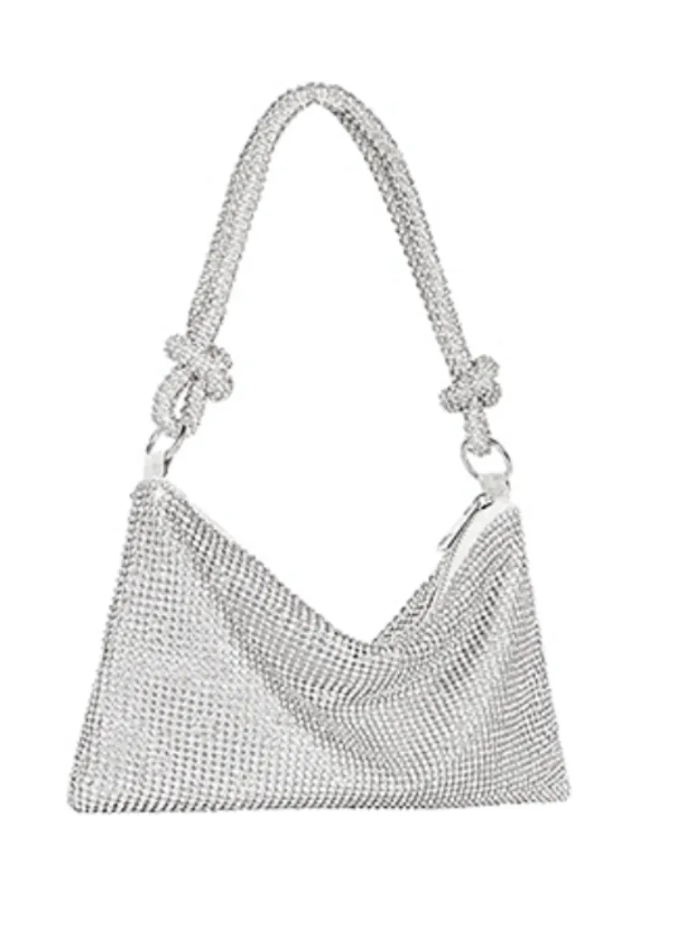 Chita Slouch Evening Bag-Silver