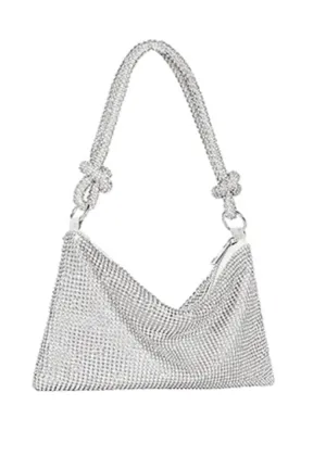 Chita Slouch Evening Bag-Silver