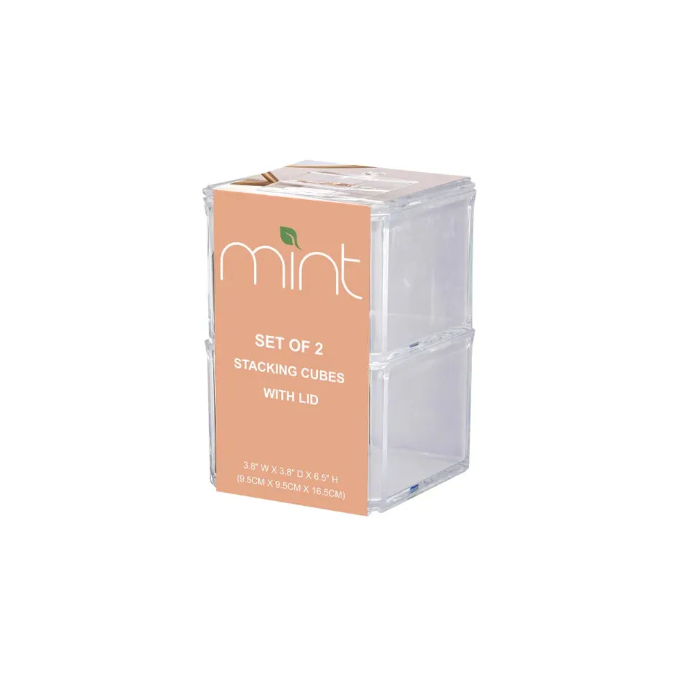 Clear - Mint 2 Box wih Lid Stackable