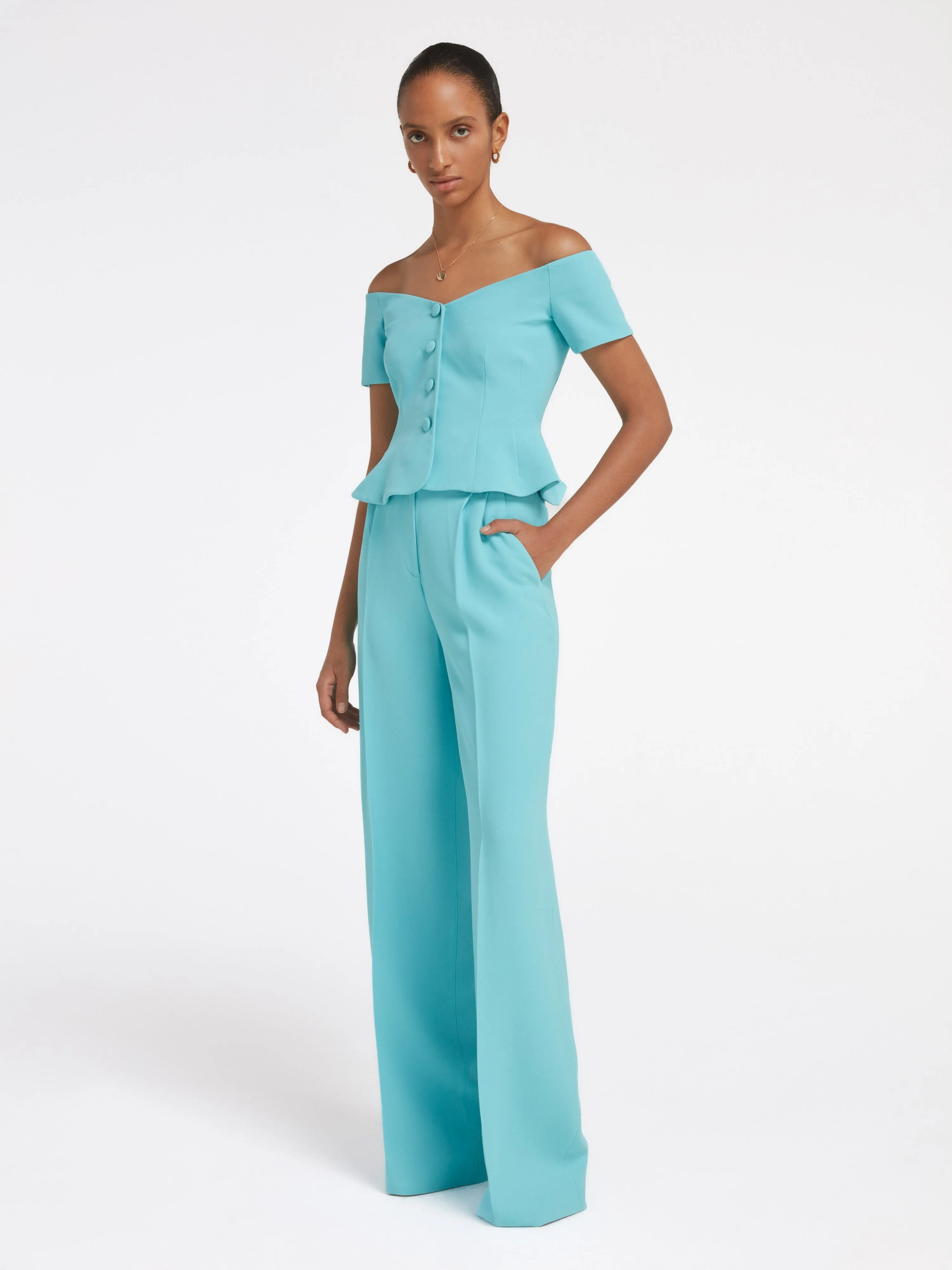 Clementine Top in Cloud Blue