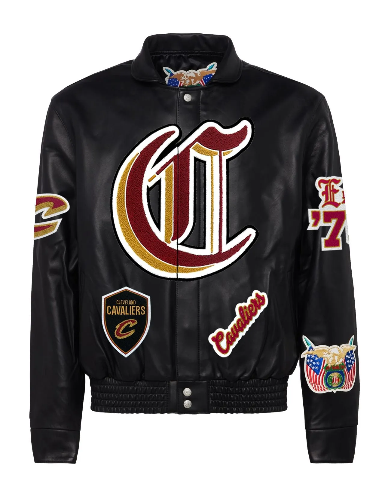 CLEVELAND CAVALIERS FULL LEATHER JACKET Black