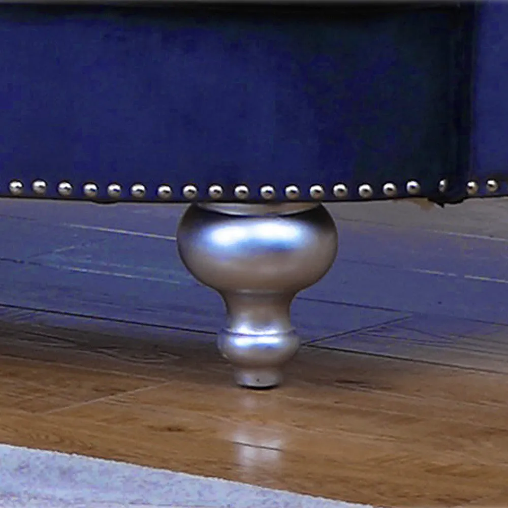 Coastal Blue Velvet Button Tufted Loveseat