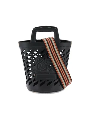 Coffa Perforated Leather Bucket Bag