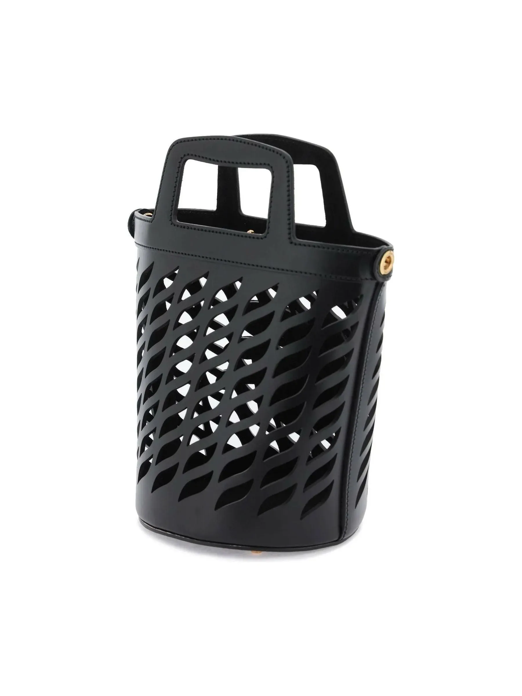 Coffa Perforated Leather Bucket Bag