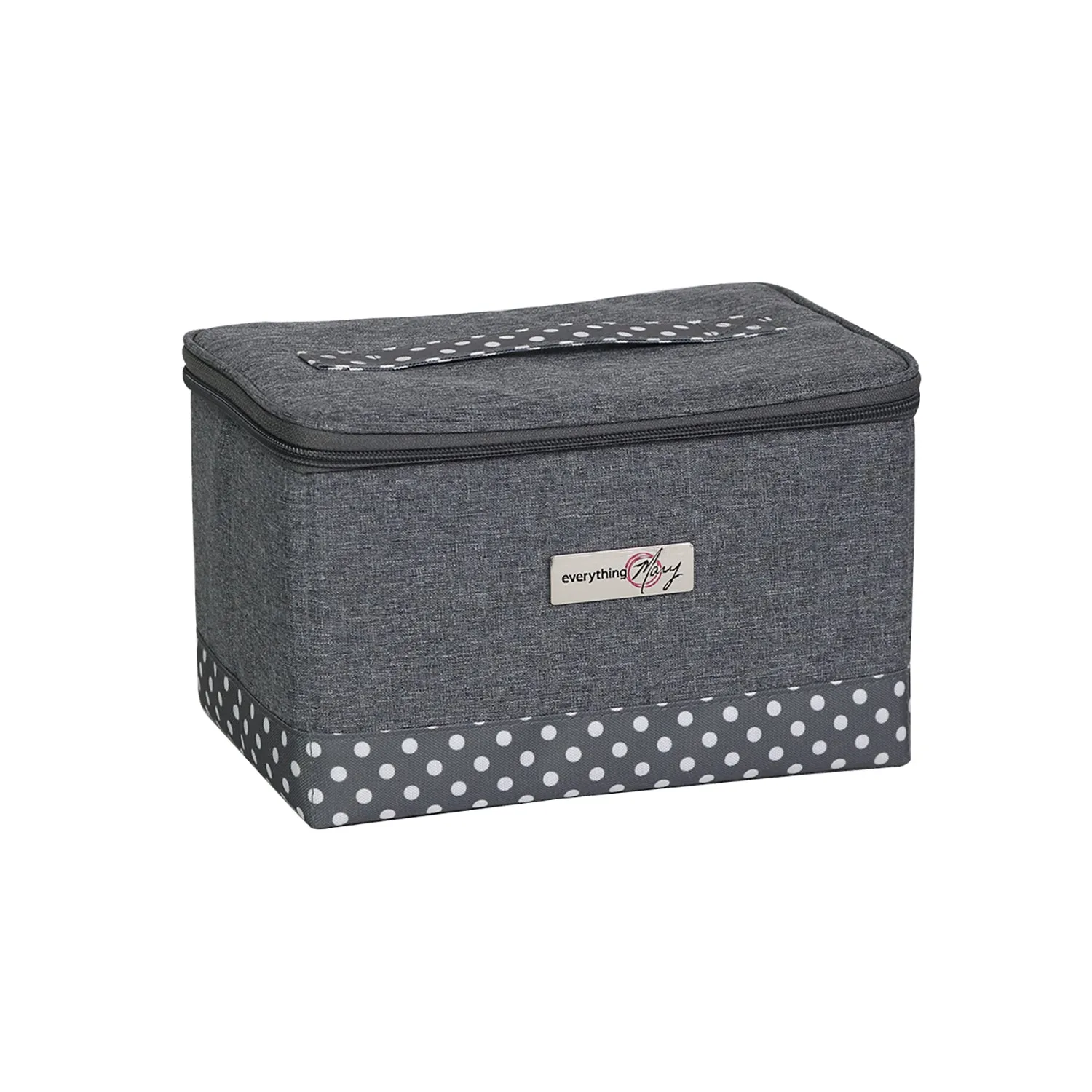 Collapsible Sewing Kit Organizer Box, Heather Polka Dot