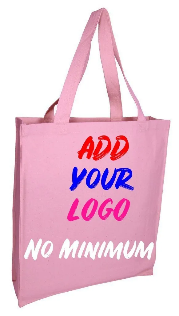 CUSTOM HEAVY WHOLESALE CANVAS TOTE BAGS WITH FULL GUSSET