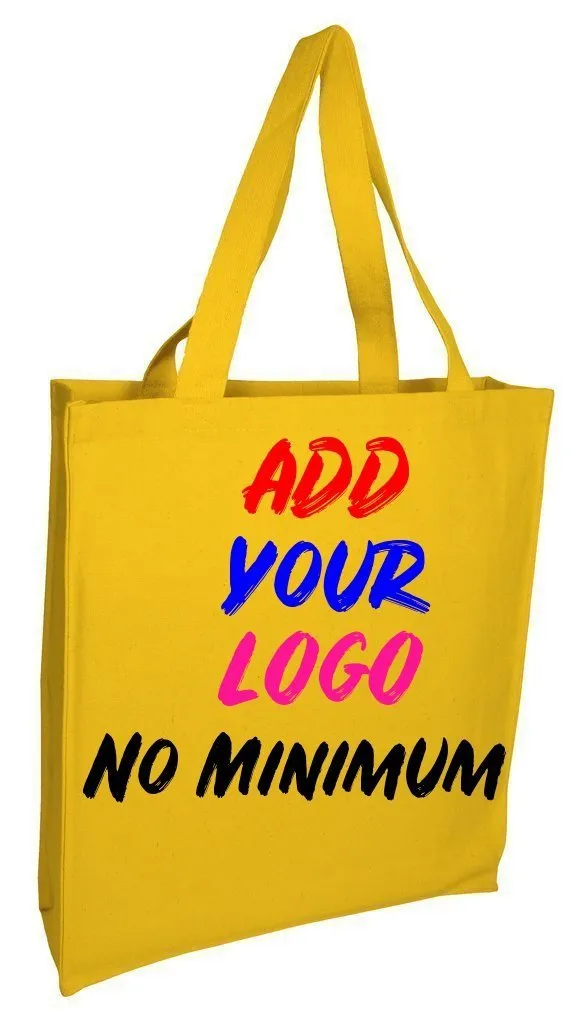 CUSTOM HEAVY WHOLESALE CANVAS TOTE BAGS WITH FULL GUSSET