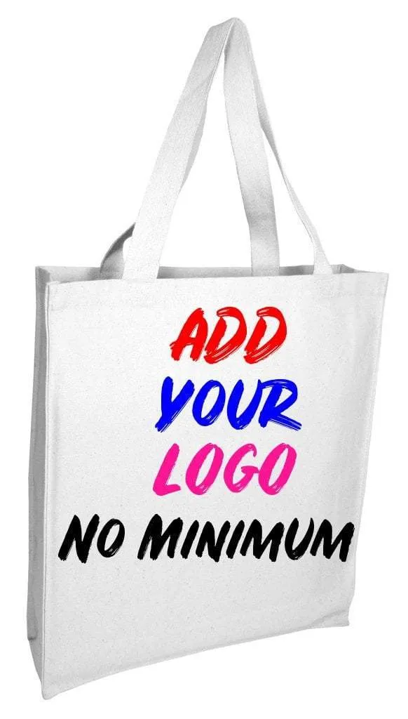 CUSTOM HEAVY WHOLESALE CANVAS TOTE BAGS WITH FULL GUSSET