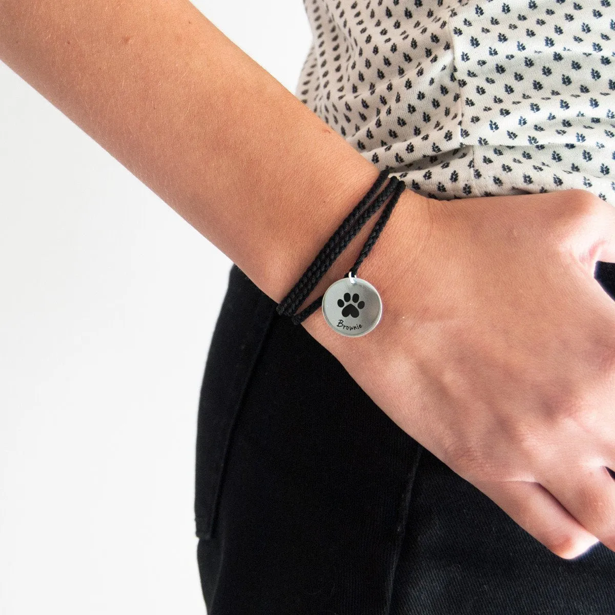 Custom Pet Print Silver Bracelet