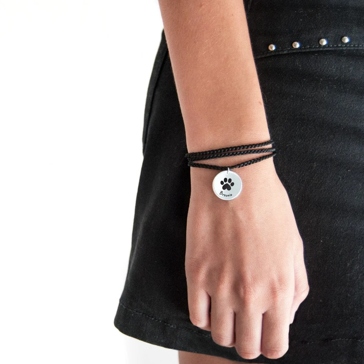 Custom Pet Print Silver Bracelet
