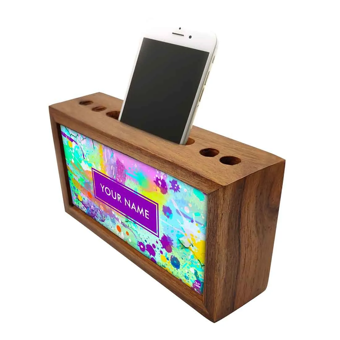 Customized Wooden pencil organizer - Watercolor