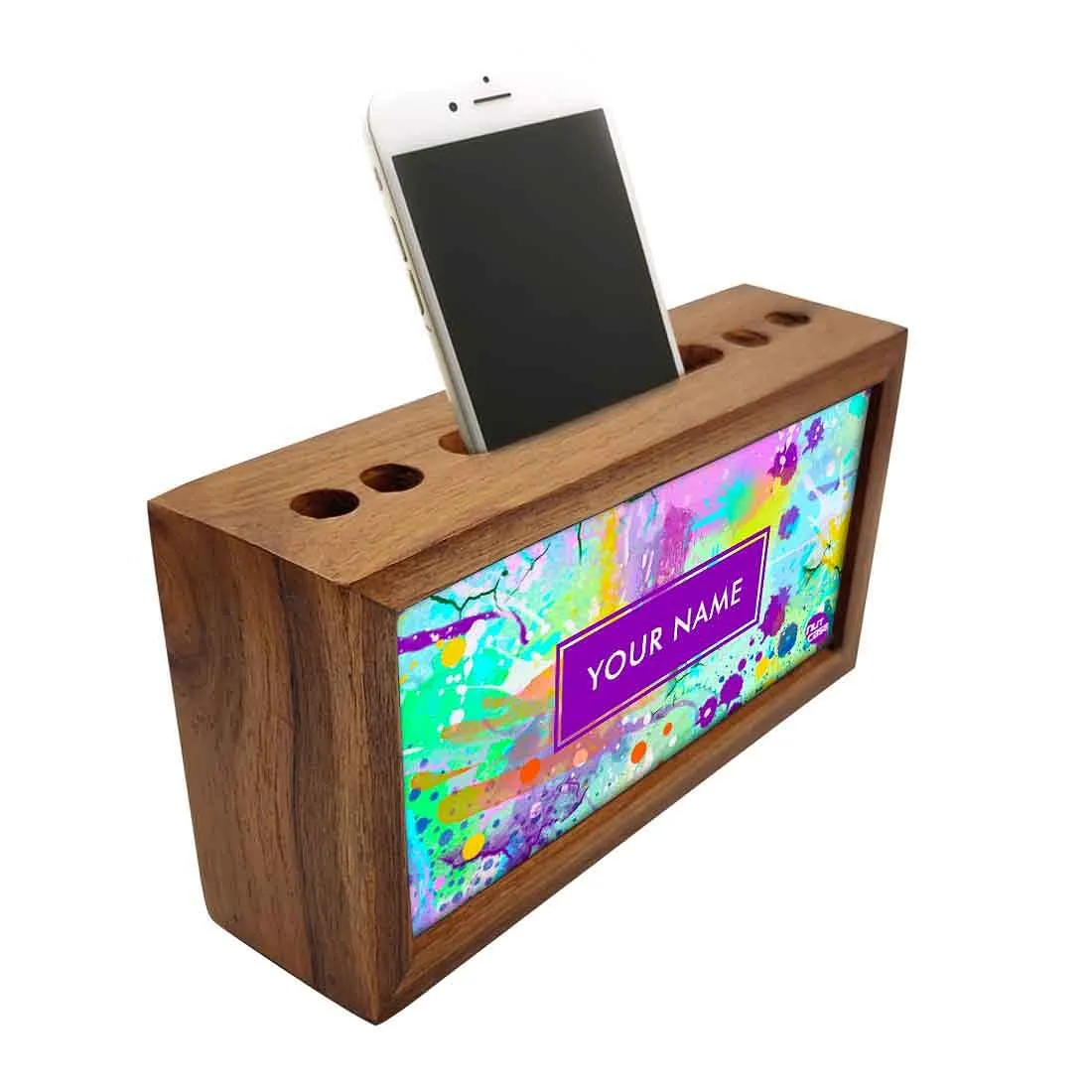 Customized Wooden pencil organizer - Watercolor