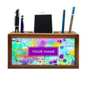 Customized Wooden pencil organizer - Watercolor