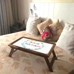 Cutom Wooden Foldable Laptop Table - Owl