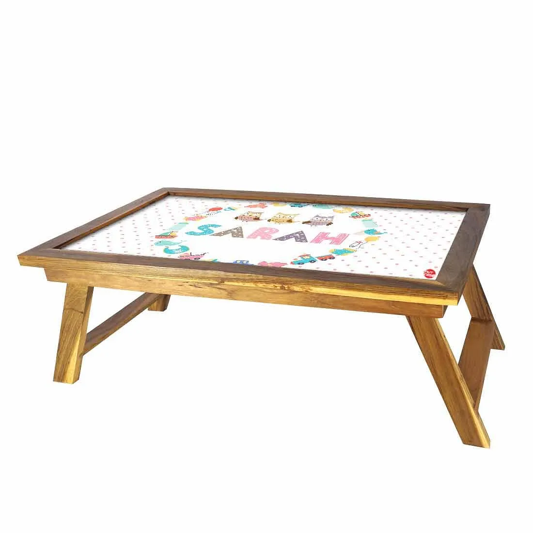 Cutom Wooden Foldable Laptop Table - Owl