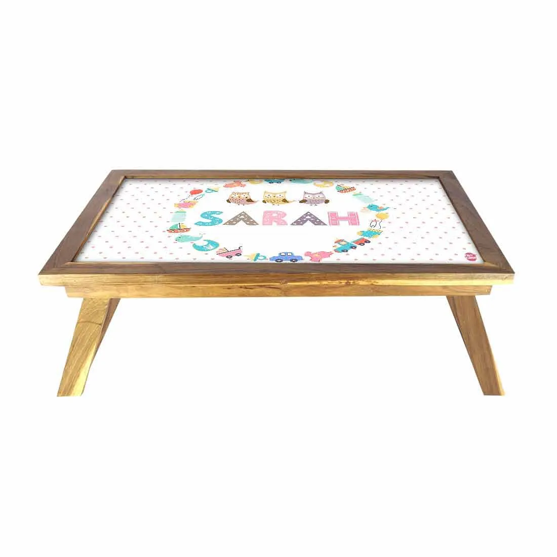 Cutom Wooden Foldable Laptop Table - Owl