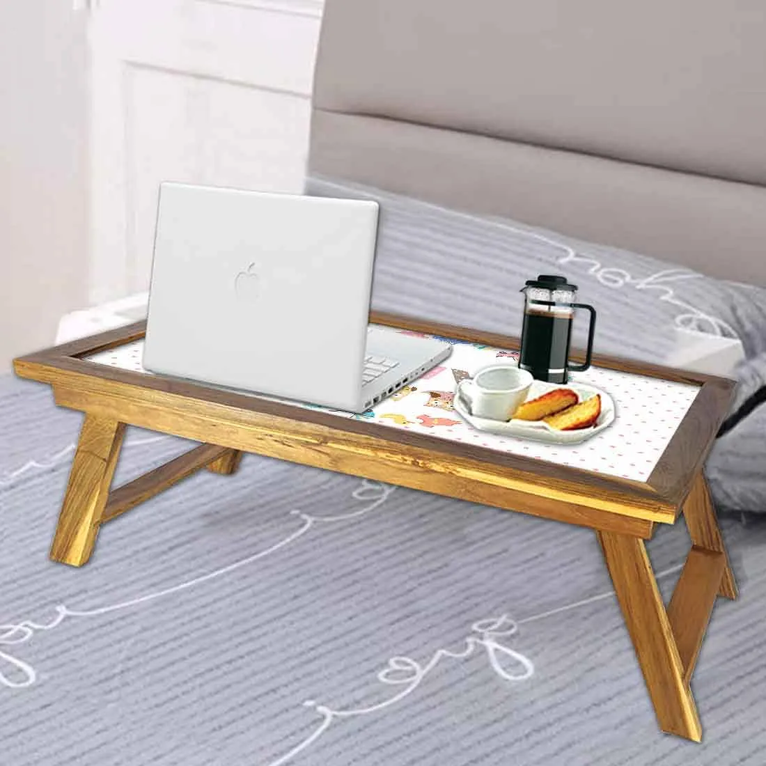 Cutom Wooden Foldable Laptop Table - Owl
