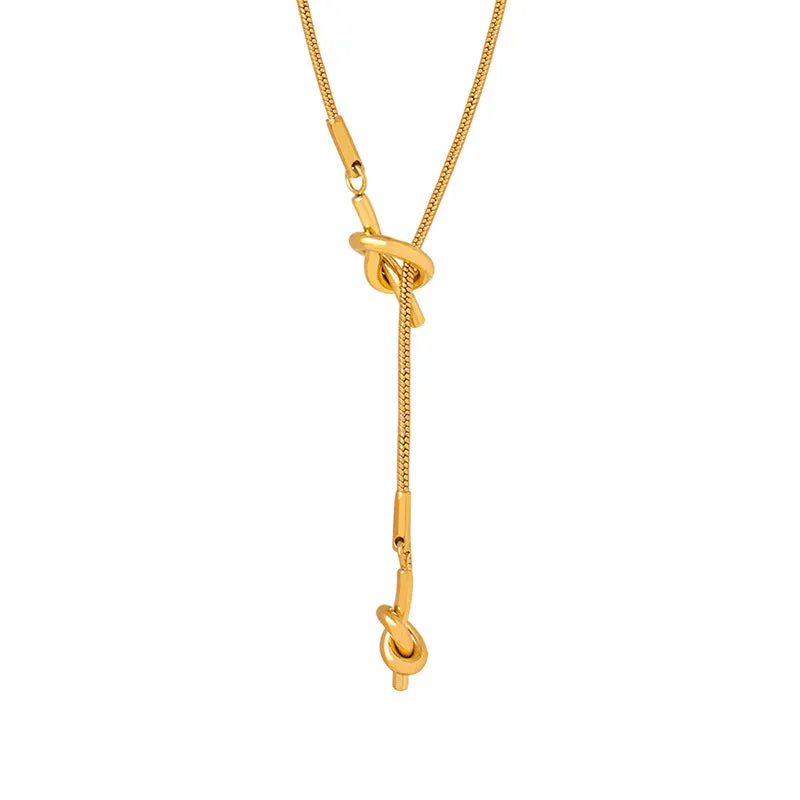 Elegant Metal Chain Necklace with Tassel Detail