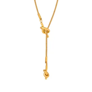Elegant Metal Chain Necklace with Tassel Detail