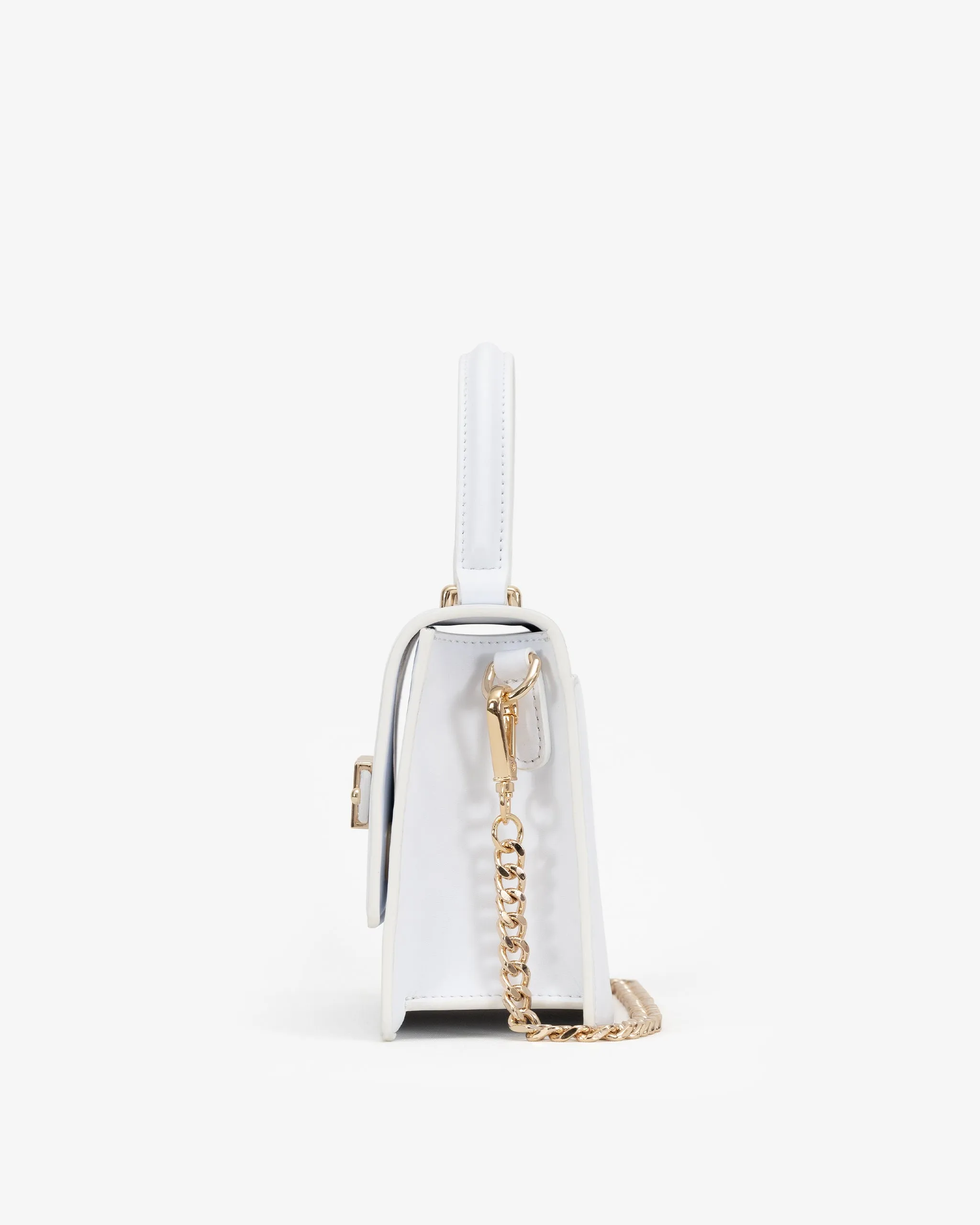 Evening Bag in White with Personalised Hardware