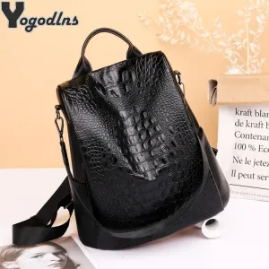 Fashion Anti-theft Backpack Designers Large Capacity Shoulder Bag Women PU Leather School Pack Femme Travel Crossbody Handbags