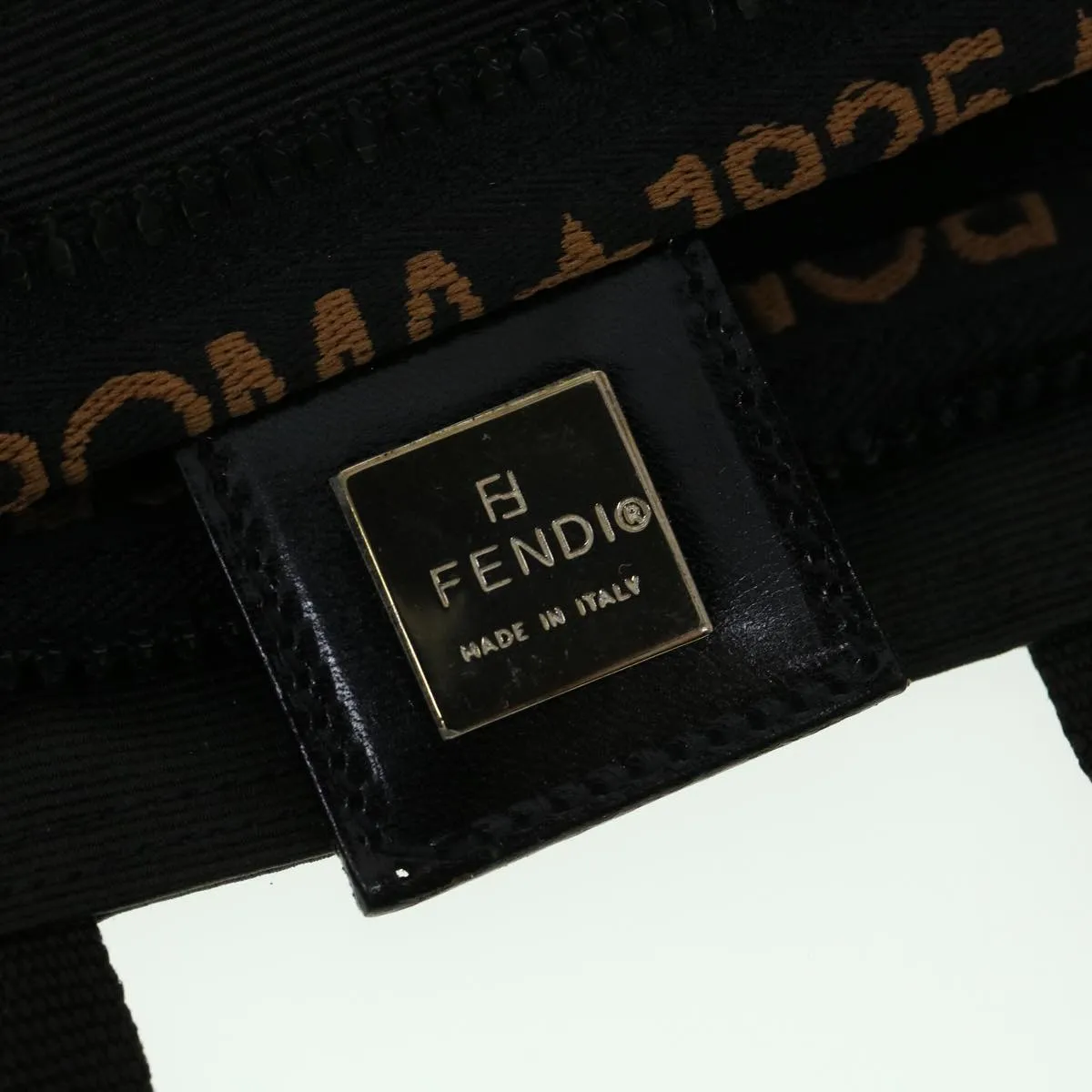 FENDI Hand Bag Brown Black Auth am3299
