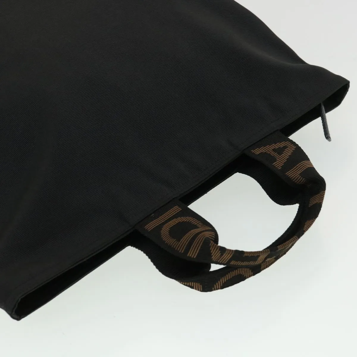 FENDI Hand Bag Brown Black Auth am3299