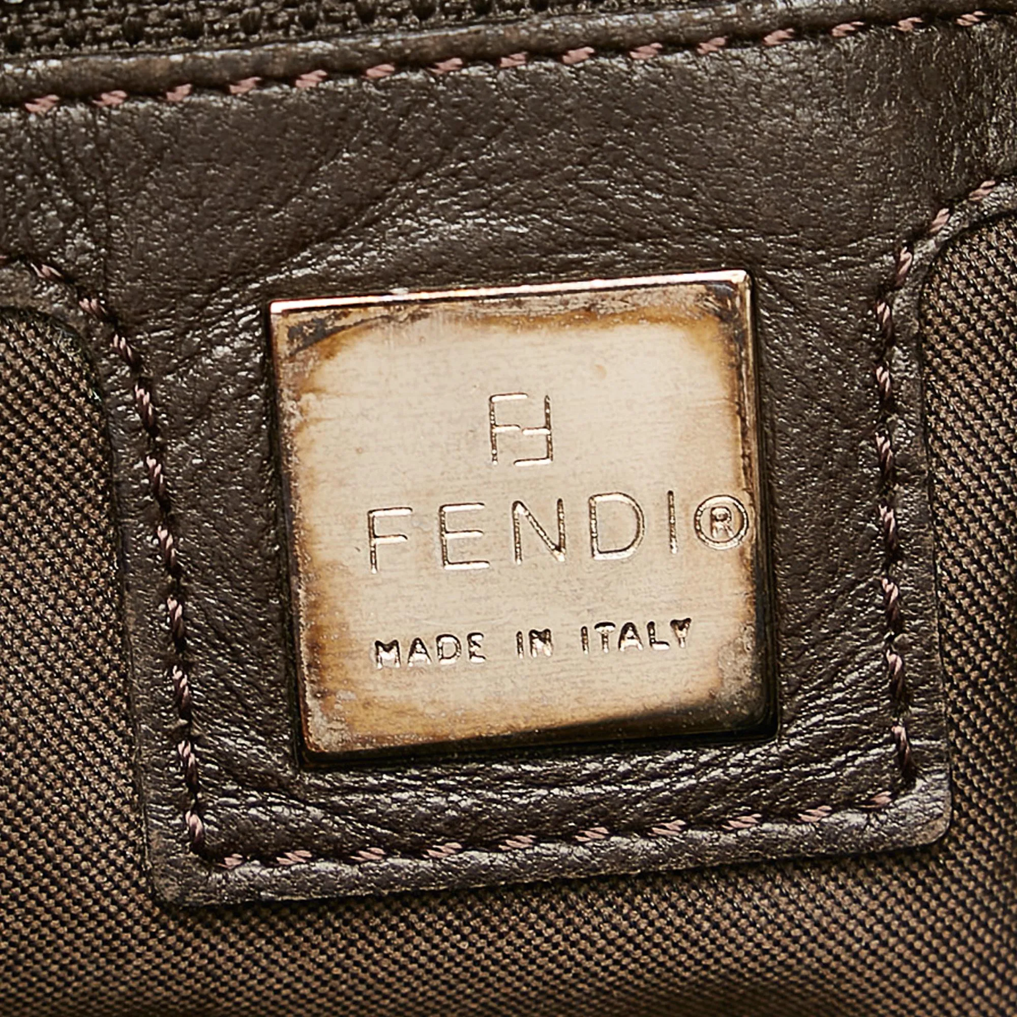 Fendi Pequin Canvas Shoulder Bag (SHG-25160)