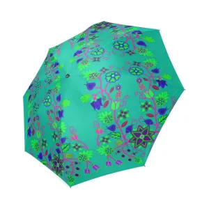 Floral Beadwork Seven Clans Deep Lake Foldable Umbrella