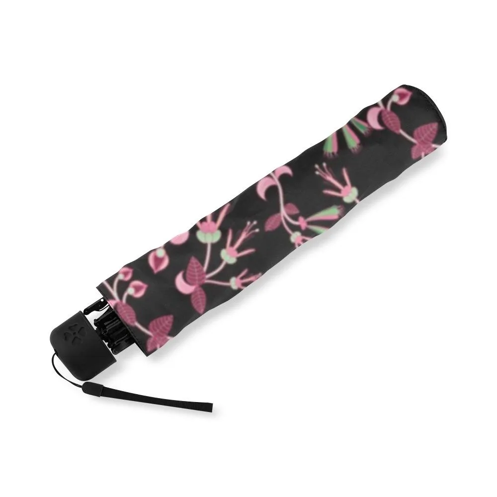 Floral Green Black Foldable Umbrella