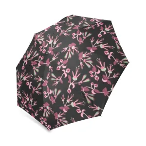 Floral Green Black Foldable Umbrella