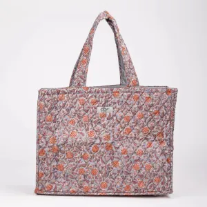 Floral Quilted Tote Bag Utility Diaper Bag Origin Pink