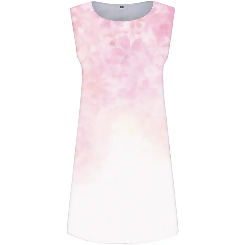 Flower Dress Women Colorful Office Beautiful Short Pink Ladies Dresses
