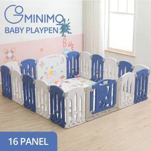 Foldable Adjustable Baby Playpen with 16 Panels HDPE