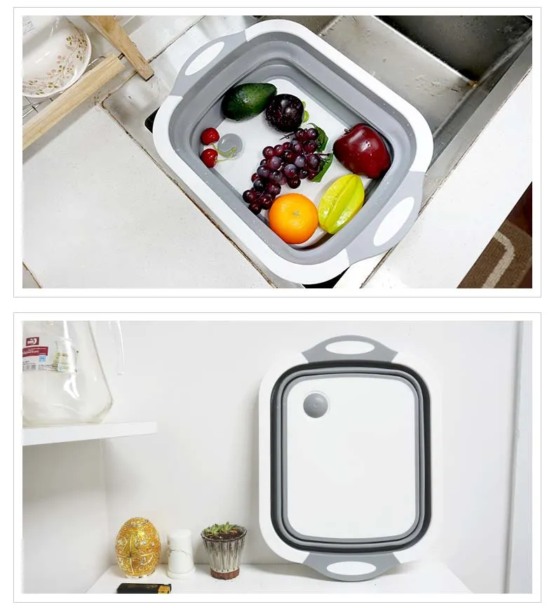 Foldable Cutting Board with Colanders Kitchen Chopping Boards