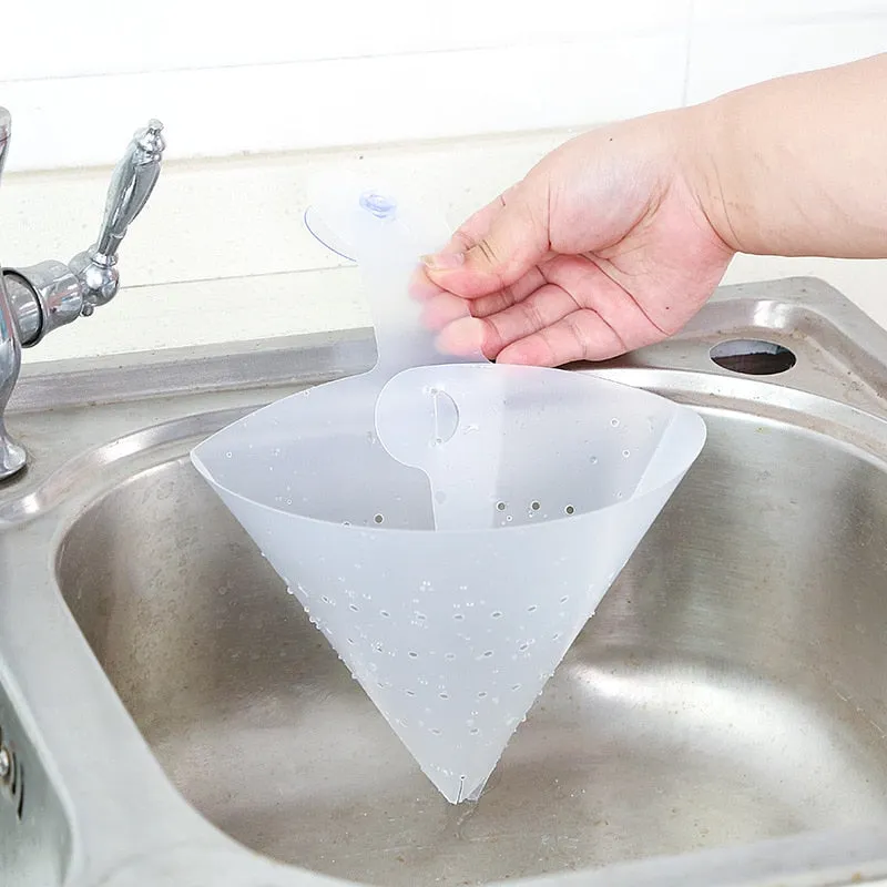 Foldable Sink Filter Self-standing Kitchen Antiblocking Food Strainer
