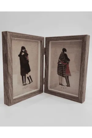 Foldable Wooden Photo Frame: Versatile Display Solution for Cherished Memories (2 photos) (Grey)