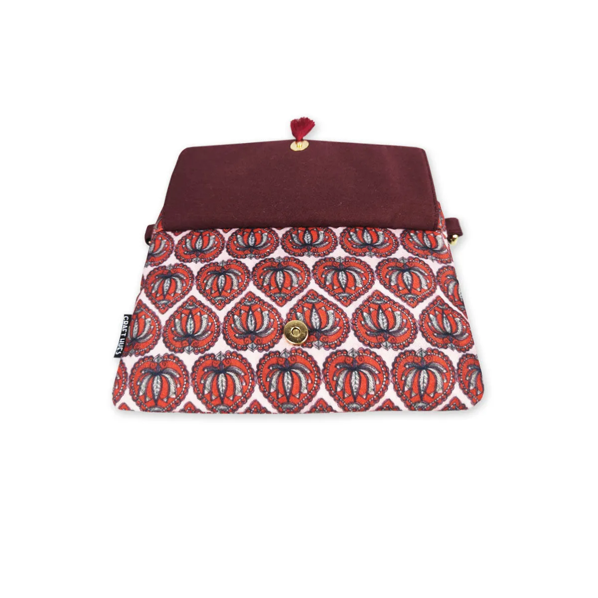 Front Flap Sling Bag- Madhubani Lotus